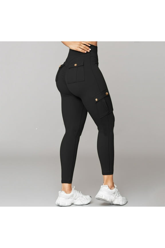 Under $10 PEONAVET Workout Cargo Leggings with Pockets for Women Hidden Scrunch Butt Lifting High Waisted Tummy and Control Leggings Compression Running GYoga Pants with Pockets