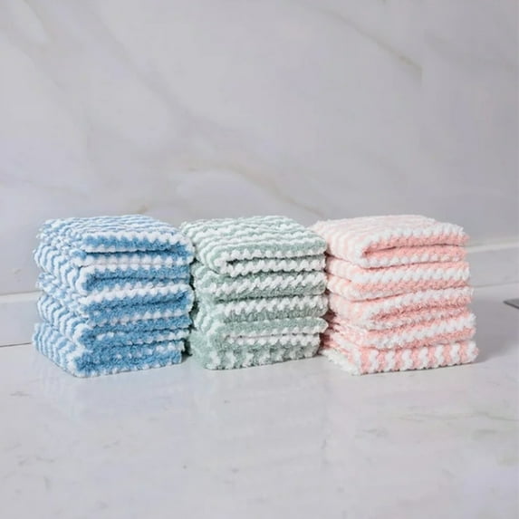 Clearance! 10 Piece Kitchen Dishcloth Set With Random Colors Highly Absorbent Cleaning Cloths Soft & Dish Towels Household Washing