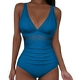 thumbnail image 1 of Sevevn Women's Fashion Paired With Multi-color Printed Swimsuits Tight Fitting And Gathering Swimsuits End of Year Clearance Blue L, 1 of 8