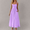 thumbnail image 1 of Sevevn Women's Solid Sleeveless Round Neck Sexy Elegant Club Party Tunic Mini Dresses Casual Vacation Dress Sales Today Clearance Purple L, 1 of 8