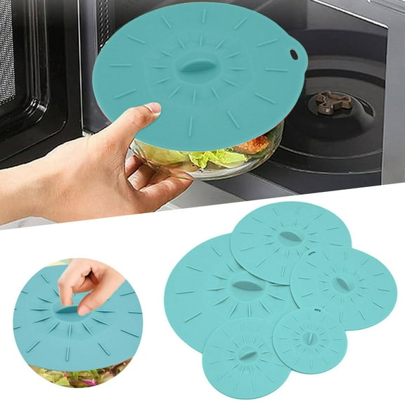 Clearance Under $10 Silicone Lids For Food Storage 5 Pack Silicone Lids Microwave Splatter Cover 5 Sizes Reusable Heat Food Suction Lids Fits Cups Bowls Pl