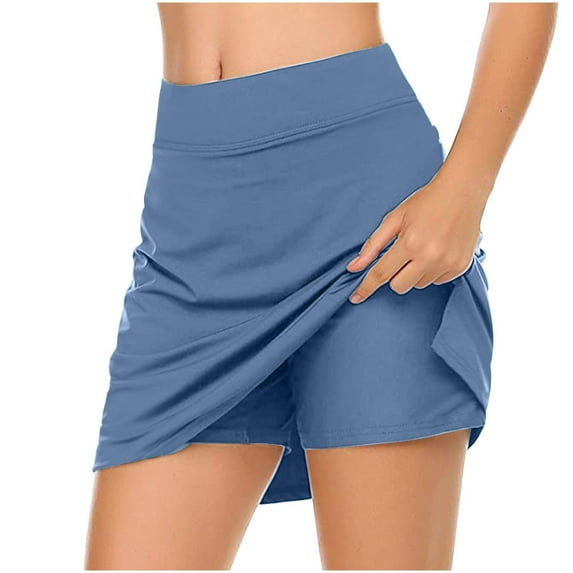 Summer Fashion 2 in1 Running Shorts for Womens 2025 High Waist Plus Size Solid Color Fake Two Piece 2 in1 Running Pants 3/4 Shorts