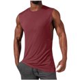 thumbnail image 1 of Summer Plus Size Gym Tank Tops for Men Fashion Solid Color Cotton High Elasticity Sports Pullover Round Neck Sleeveless Jacket Fitness Muscular Fitness Clothing Tank Top, 1 of 6