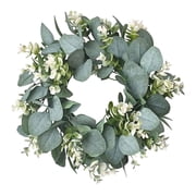 Clearance under $10! Wreaths for front Door Kingtowag Summer Wreath, Artificial Wreath, Beautiful Exquisite Gift, Greenery Wreath Spring, Summer, Fall, Winter, All Seasons