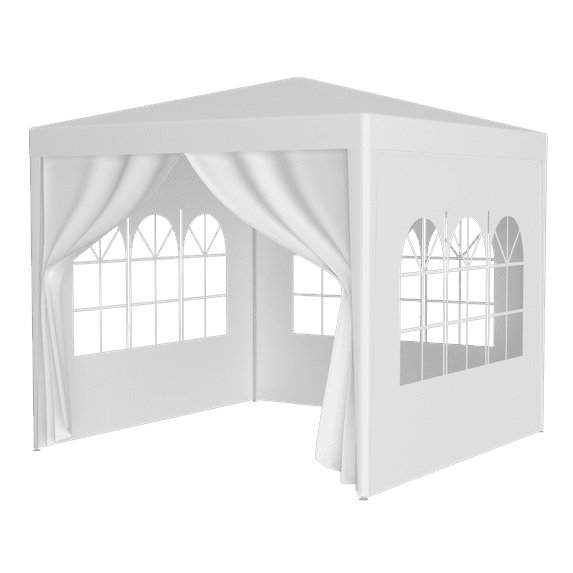10'x10' Party Tent Outdoor Heavy Duty Gazebo Wedding Canopy with 4 Removable Walls, White, 100 Sq. Ft. Coverage for 10 People, Easy Assembly, Water & UV Resistant