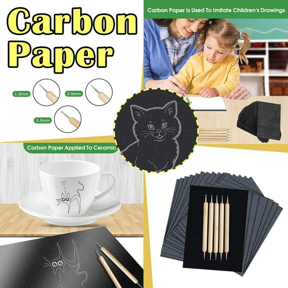 100 Sheets of A4 Carbon Paper + 5 Spiral Pens A