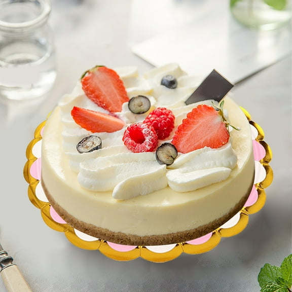 100PCS Gold Foil Striped Disposable Paper Plates 9 Inch Birthday Party Supplies Waterproof Sturdy Dessert Dinner Tableware Decor