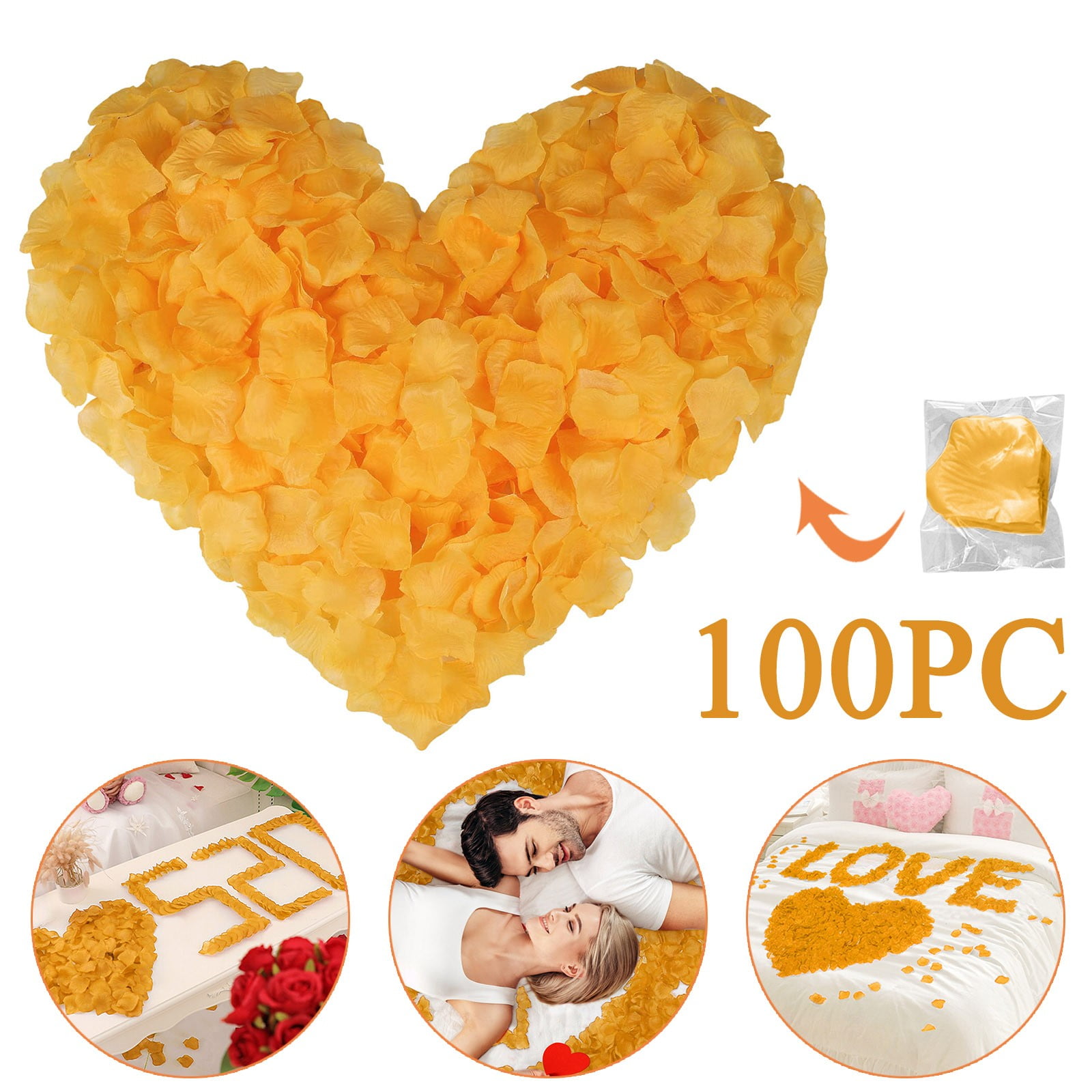 Clearance! 100Pc Artificial Rose Petals Silk Petals Bright Silk Fabric ...