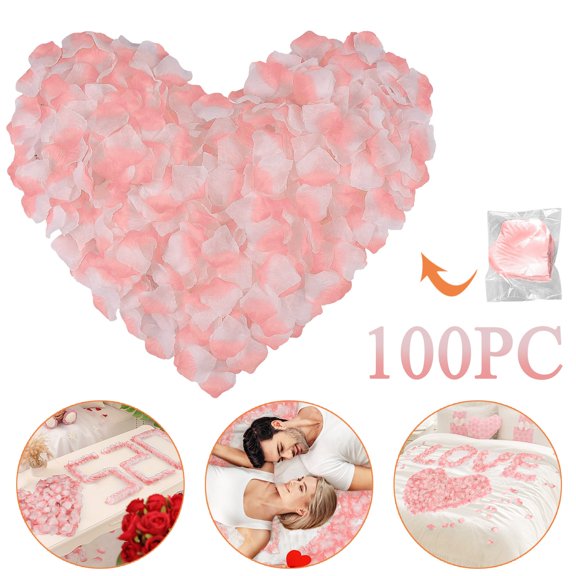 Clearance! 100Pc Artificial Rose Petals Silk Petals Bright Silk Fabric Real Bridal Wedding Petals Home Decoration Artificial Flowers Silk Flowers