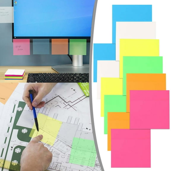 100Pc Transparent Sticky Notes 75X75Mm (1 Book) Rose Red