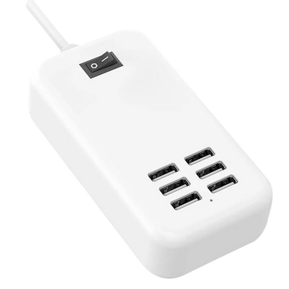 on 100W USB A Fast Charger - 5ft Cord GaN 6 Port USB B Charging Station Hub Block Cube,Super Fast Charging Station Hub Compatible with iPhone 16 15 14 13 12 Pro Max iPad Samsung Pixel(US)