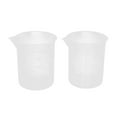 thumbnail image 1 of Clearance 100mL Graduated Beaker Clear Plastic Measuring Cup for Lab 2 Pcs for Home & Kitchen White, 1 of 2