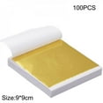 thumbnail image 1 of Clearance! 100pcs Imitation Gold Leaf, Gold Gilding Gilding Foil Imitation Gold for Painting Arts Crafts DIY Decoration, 1 of 5