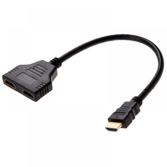 Clearance 1080P Male to Dual HD Female 1 to 2 Way Splitter Cable Adapter Converter for DVD Players/PS3/HDTV/STB and Most LCD Projectors(Black)