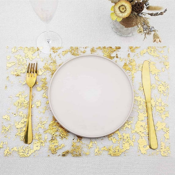 10FT Gold Foil Mesh Table Runner Wedding Party Decor Glitter Gauze Tablecloth for Birthday Holiday Centerpiece Decoration Supplies