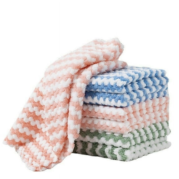 Clearance! 10Pcs Kitchen Dish Towels Kitchen Towels and Dishcloths Set Dish Cloths for Washing Dishes Dish Rags for Drying Dishes Kitchen Wash Clothes and Dish Towels Random Color Happy Day!