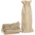 thumbnail image 1 of Clearance! 10pcs Jute Wine Gift Bags, 14 x 6 1/4 inches Wine Christmas Bags Wine Bottle Gift Bags with Drawstring for Christmas, Wedding, Travel, Birthday, Holiday Party, 1 of 8