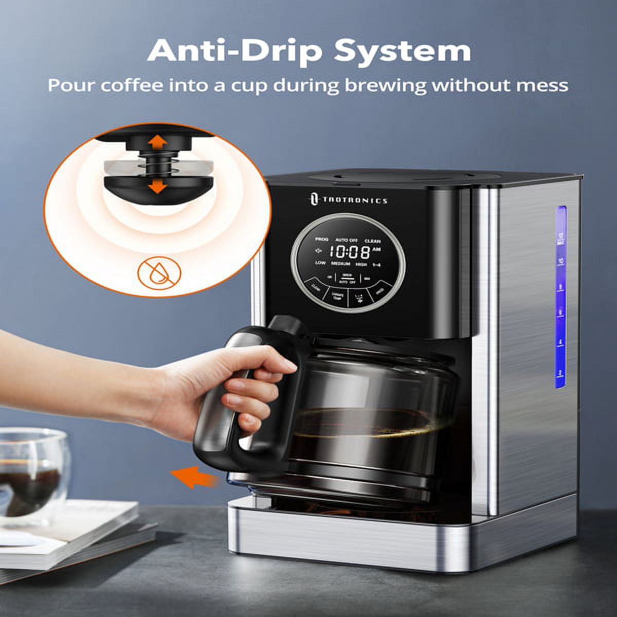 Clearance 12-Cup Coffee Maker,Drip Coffee Machine with Glass Carafe, Keep  Warm, 24H Programmable Timer, Brew Strength Control, Touch Control