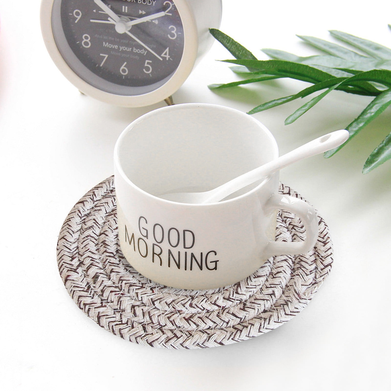 Clearance! 12Cm Cotton Thread Insulation Pad Placemat Woven Anti