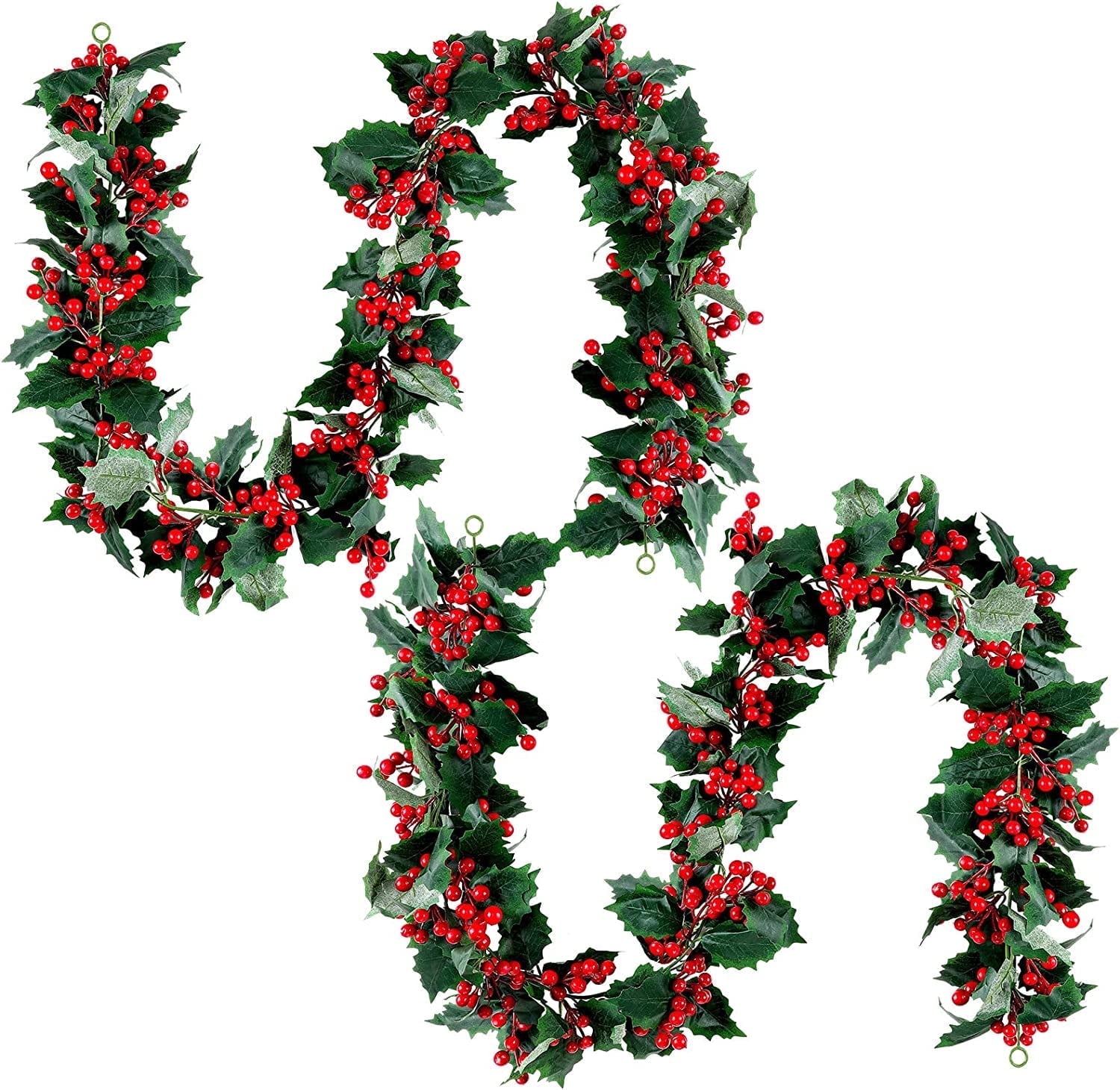 Clearance 12FT Berry Christmas Garland Artificial Garland Indoor Outdoor Xmas Pine Garland Farmhouse Garland Decor for Home Holiday Decor,2PCS