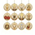 thumbnail image 1 of Clearance! 12PCS DIY Pearl Diamond Art Kits for Adults, Wooden Diamond Art Christmas Ornaments, Christmas Crafts for Xmax Tree, 1 of 7