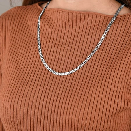 Clearance 14K Gold Plated Adjustable Link Chain Necklace for Men/Women Mariner Silver Colors Chain Birthday Christmas Jewelry Gift, 14-28inch