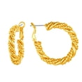 thumbnail image 1 of Clearance 14K Gold Plated Hoop Earrings for Women Large Twisted with Hypoallergenic 925 Sterling Silver Needle 20/30/50/70mm Small/Oversized Vintage Ear Loop Hoops for Her Birthday Christmas, 1 of 5