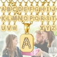 thumbnail image 1 of 14K Gold Plated Necklace for Women Square Cubic Zirconia Initial A Necklaces for Her Valentine's Day Christmas Birthdady Gift, 1 of 5
