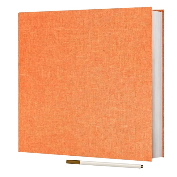 Clearance Under $15, 1 Pack Self-Adhesive Photo Album memory book, DIY Scrapbook with Linen Cover and Protective Film, 20-Page Large Capacity Album with Marker Pen, 32*27*2cm(O)