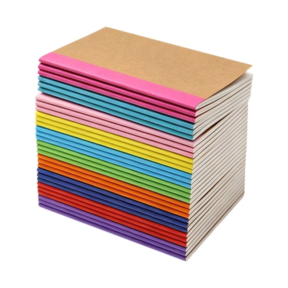 Clearance Under $15 |30Pcs Soft Kraft Cover Lined Pocket Journal Bleed Resistant Inner Pages Stitched Binding Portable Small Notebook For Daily Note-Taking Office & Idea Recording