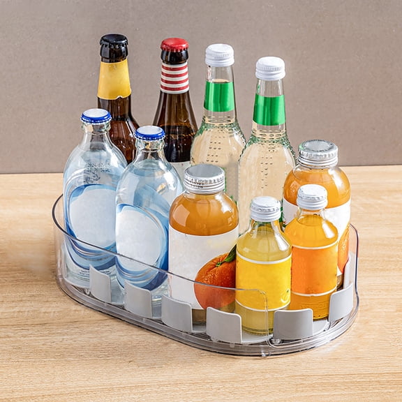 360° Rotating Drink and Refrigerator Organizer. Large Capacity. Removable, Easy-To-Clean Rotating Tray with Non-Slip Shelf for Your Kitchen Pantry