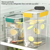 Clearance! Under $15 Beverage Dispenser with Lid and Faucet Food Grade Plastic Refrigerator Dispenser for Lemonade Cold Juice Injection Cooler Iced Tea