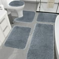 thumbnail image 1 of Clearance under $15! CSSAD Bathroom Rugs,Solid Color Bath Mats 5 Set Bathroom Rugs Universal Soft Comfortable Water Absorption Non-Slip Thick Machine Washable Easier To Dry,Drak Gray, 1 of 7