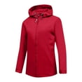 thumbnail image 1 of Clearance under 15!Sevevn Ladies' Spring And Winter Waterproof Hooded Pocket Zipper Jacket Outdoor Mountaineering Clothing Sports Jacket Deal of the Week Red M, 1 of 5