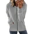 thumbnail image 1 of under $15 Turilly Women Coats Winter Jacket Fashion Woman Long Sleeve Zipper Open Front Loose Outerwear Printing Blouse Coat Tops Pockets Hooded Blouse, 1 of 5