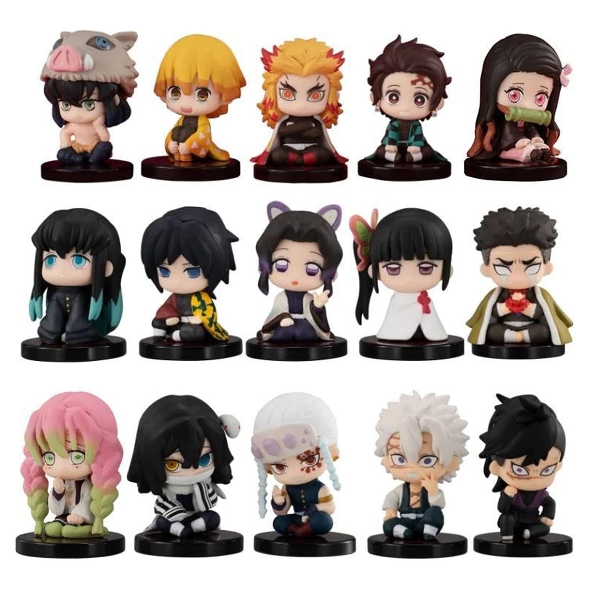 Clearance 15Pcs/Set Anime Demon Slayer Action Figure Kimetsu No Yaiba Kamado Tanjirou Agatsuma Zenitsu Kamado Nezuko Model Doll Toy Gift
