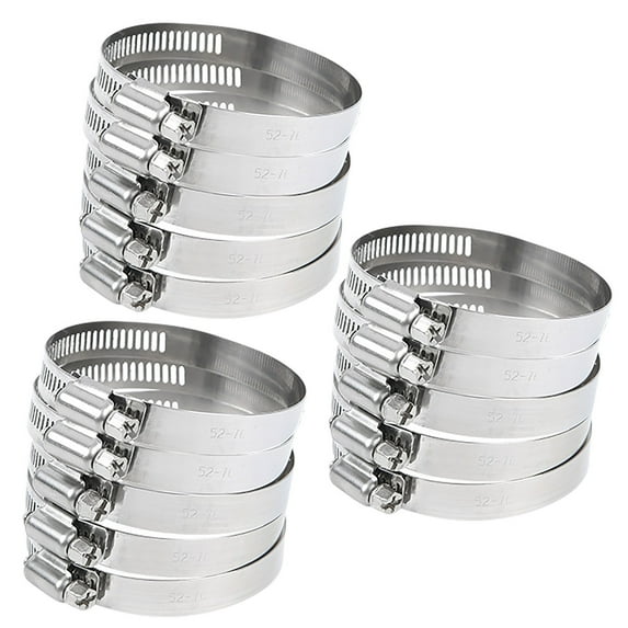 Clearance 15Pcs Worm Gear Hose Clamp Stainless Steel, Pool Hose Clamp, Working Range 27mm - 50mm Duct Clamp Pipe Clamp Worm Drive Hose Clamp Fuel Line Clamp (27mm - 50mm)