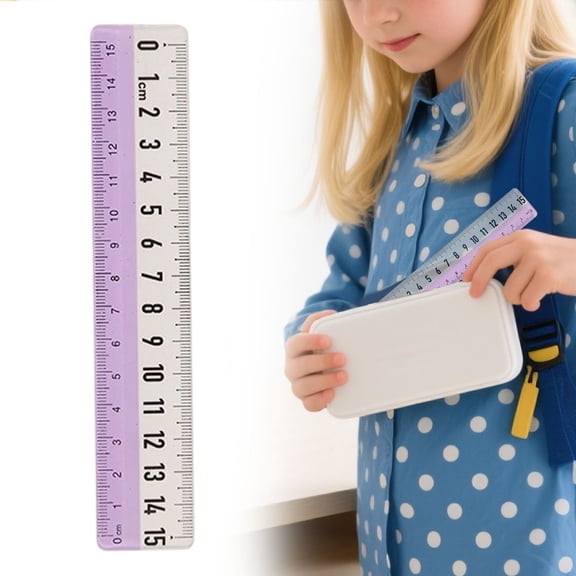 Clearance 15cm Eye-Friendly Acrylic Straight Ruler with Centimeter Double Scale and Large Clear Numbers, Lightweight Portable Measuring Tool for Homework Sketching, Art Creation and Exam Drafting