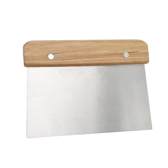 Clearance! 15cm Stainless Steel Dough Scraper with Wooden Handle, Multi-Purpose Bench Scraper for Bread, Pizza, Dough Cutting & Kitchen Baking