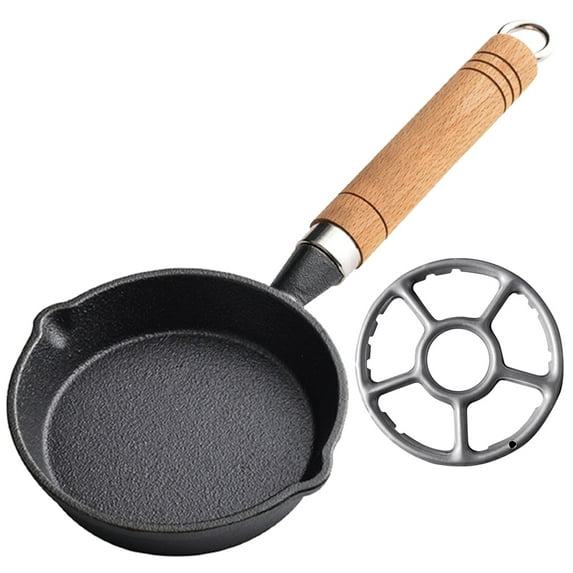 Clearance! 16 Cm Cast Iron Mini Skillet Non-stick Small Frying Pan Egg Pan for Kitchen Home (Home Essential)