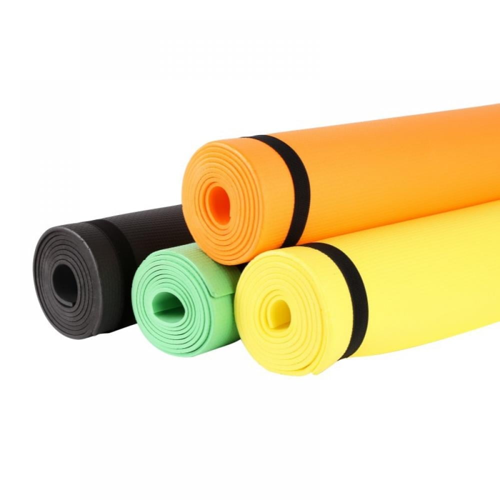 Clearance! 173cm Extra Thick Yoga Mats High Density Anti-Tear Exercise Yoga Mat with Carrying StrapLose Weight Fitn Exercise Pad,Black