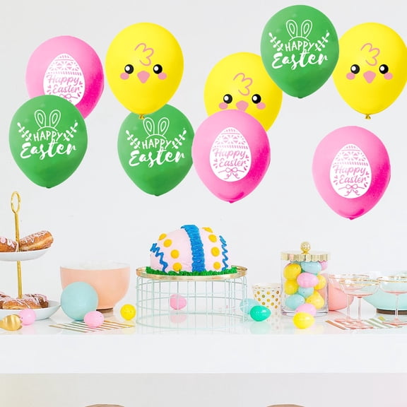 Clearance 18pcs Balloons Easter Themed Party Balloons Children's Festival Themed Decoration