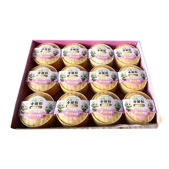 Clearance!1Box Dumpling Squishy, Mystery Dumpling Squishy with Steamer Box, 12Pcs x 1.97Inch , Super Mega Rainbow Mystery Dumplings, Jumbo Dumpling Squishy