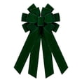 thumbnail image 1 of Clearance 1PC Large Velvet Christmas Bow, Dark Green Tree Topper Wreath Bow, Decorative Xmas Bow for Front Door Stair Fireplace Home Decor, 1 of 5