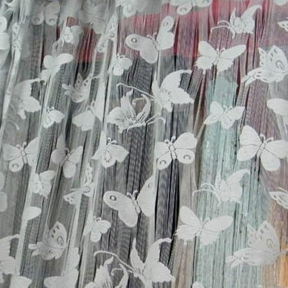 Clearance!1Pc Butterfly Pattern Tassel String Door Curtain Window Room Curtain Divider Scarf White