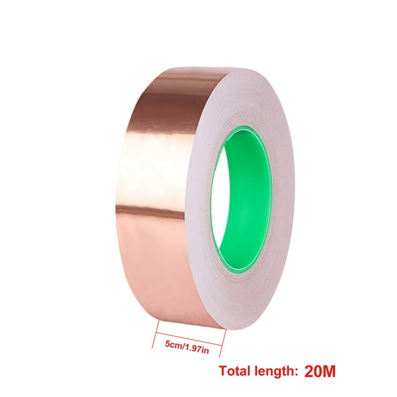 1pcs Copper Tape with Double-Sided Conductive Copper Foil Tape Self Adhesive EMI Shielding Stained Glass Supplies Soldering Electrical Repairs Paper Circuits Grounding, 2inch