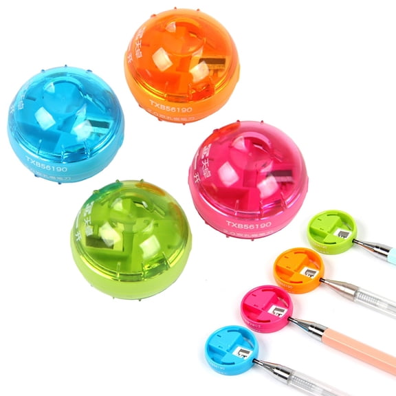 Clearance Under $2, 1 Pack Double-Hole Pencil Sharpener, Manual Sharpener with Shavings Case, Portable Art & Office Supply with Ergonomic Grip, Plastic, One Size(Blue)