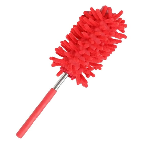 Clearance Under $2, 1 Pack Extendable Microfiber Duster, Chenille Feather Duster with 0.8m Pole, Washable Head for Cleaning High Ceilings Fans and Car Interior, (Red)