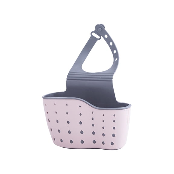 Clearance Under $2, 1 Pack Hanging Sink Caddy, Saddle-Style Sponge Holder, Double-Sided Drain Rack for Kitchen and Bathroom Faucets, Plastic, One Size(Pink)