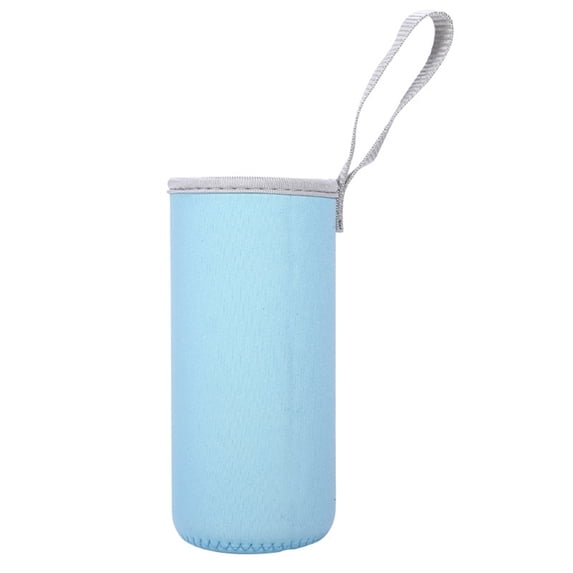 Clearance Under $2, 1 Pack Insulated Water Bottle Sleeve, Neoprene Cover for 16-18oz Glass or Plastic Bottles, Anti-Slip Protective Carrier Pouch for Travel, 550ml(Light blue)